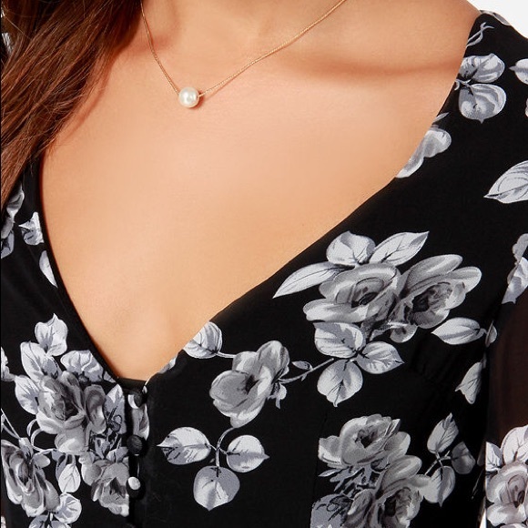 NWOT - Lucca Couture Black Floral Maxi Dress - S - Picture 3 of 6